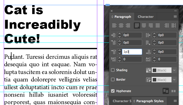 Align first paragraph