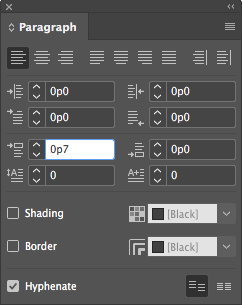 Paragraph spacing