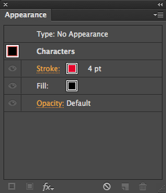 Corresponding Appearance Panel