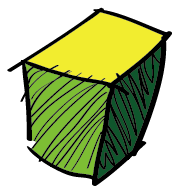 Cube painted