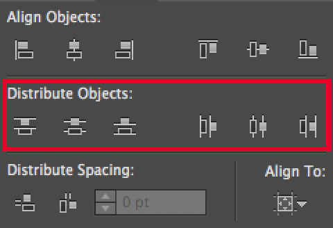 Distribute Object button