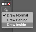 Draw Inside button in Toolbar