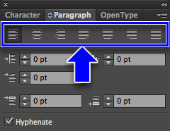 Paragraph panel