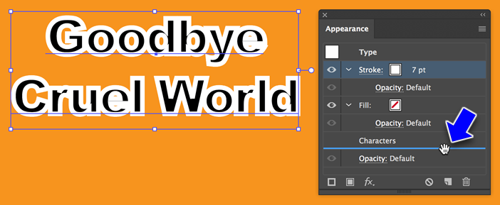 Drag layer below Characters
