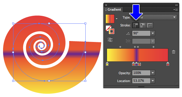 Rotated stroke gradient 