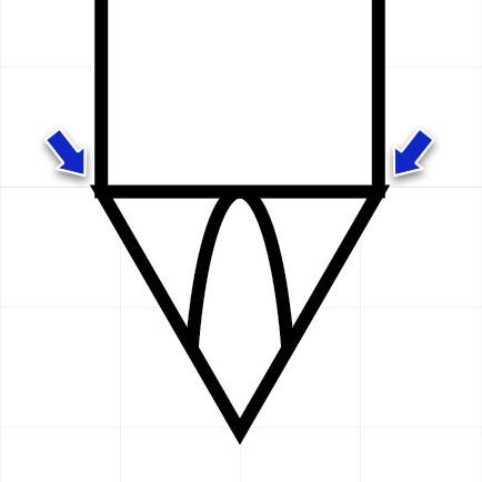 Ugly points sticking out of triangle and rect