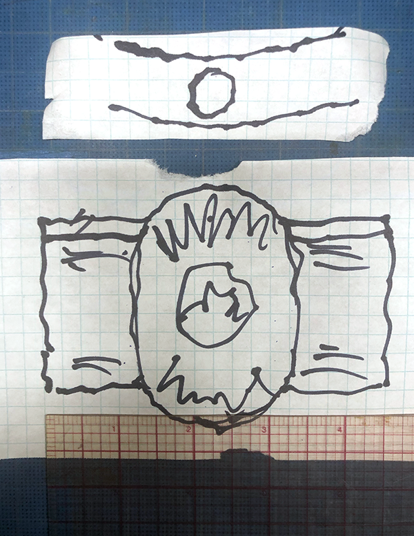 Photo sketches laid flat
